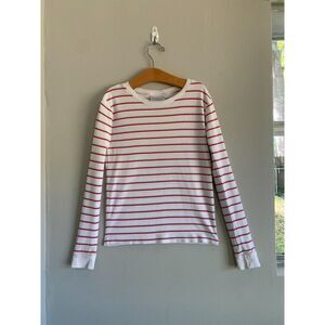 LAKE Blue Red and White Striped Long Sleeve Shirt Pima Cotton Youth Size 10